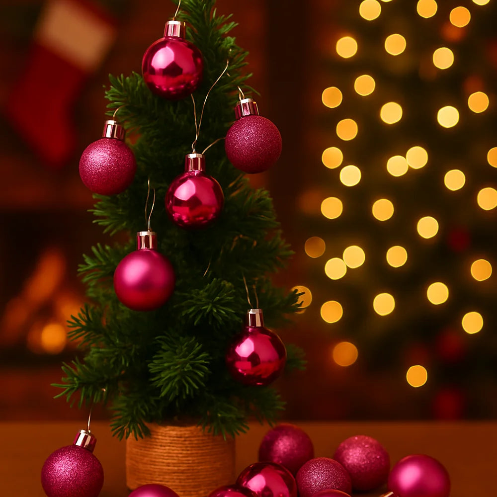 24Pcs Mini Christmas Ball Ornaments – 3cm Tree Decorations Christmas Tree Ornaments Babs