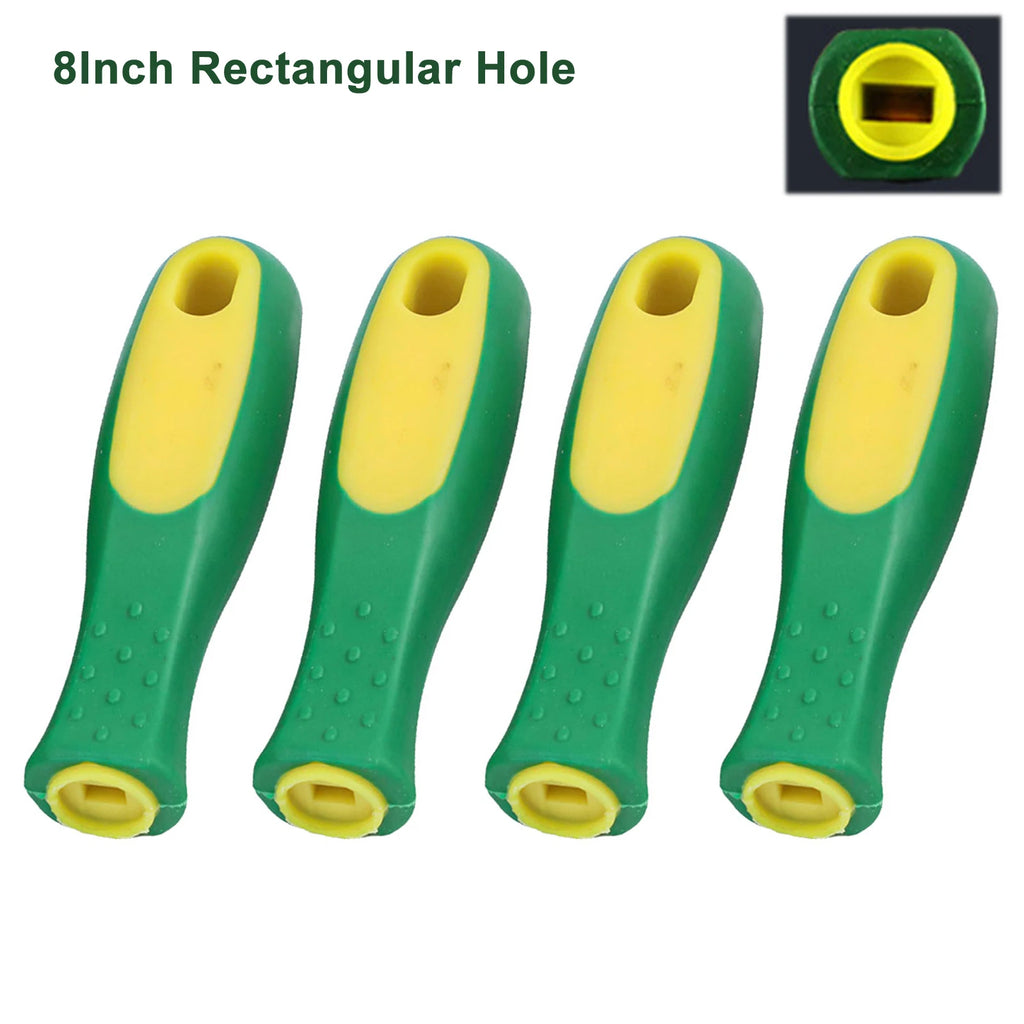 4Pcs Rubber File Handles 110mm – Round & Rectangular Replacement File Handle Set Babs 8in Hole