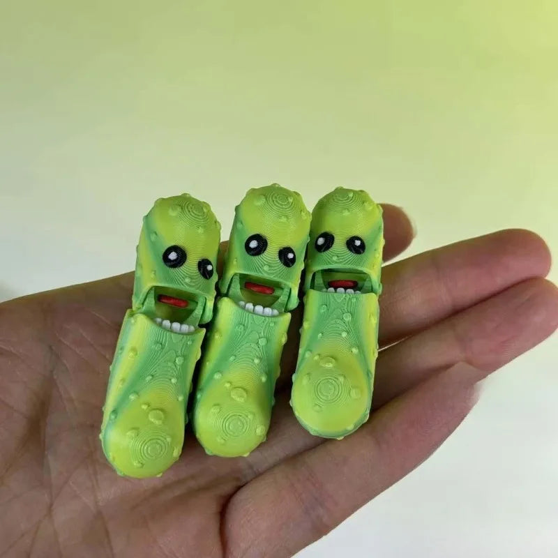 3D Printed Movable Cucumber Figurine – Novelty Desk Decor Novelty Figurine Babs