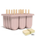 12-Cavity BPA-Free Silicone Popsicle Mould + 50 Sticks Popsicle Mould Set Babs Pink