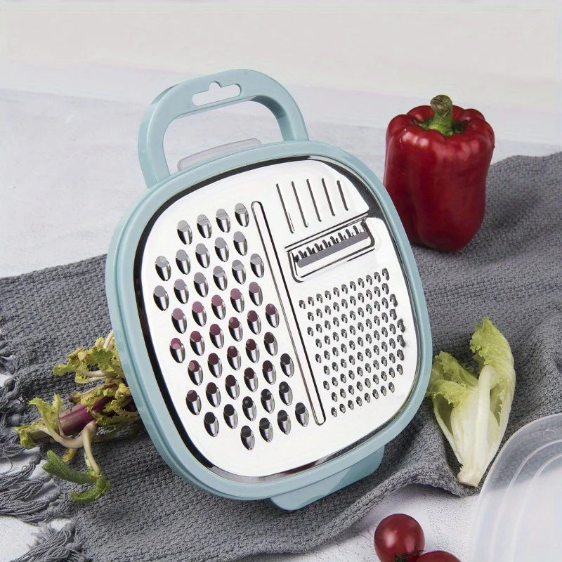 Cheese Grater Set with Container, Lid & Peeler | Kitchen Kit Kitchen Grater Set Babs Blue