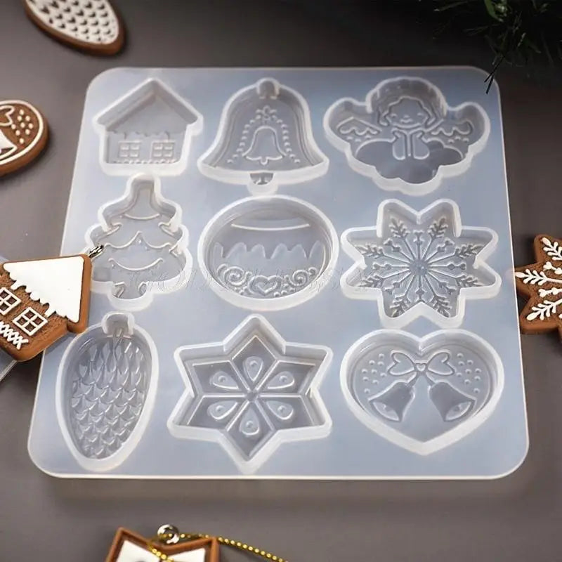 Christmas Silicone Resin Mold – Tree, Snowflake & Elk Keychain Silicone Resin Mold Babs 1pc 1pc
