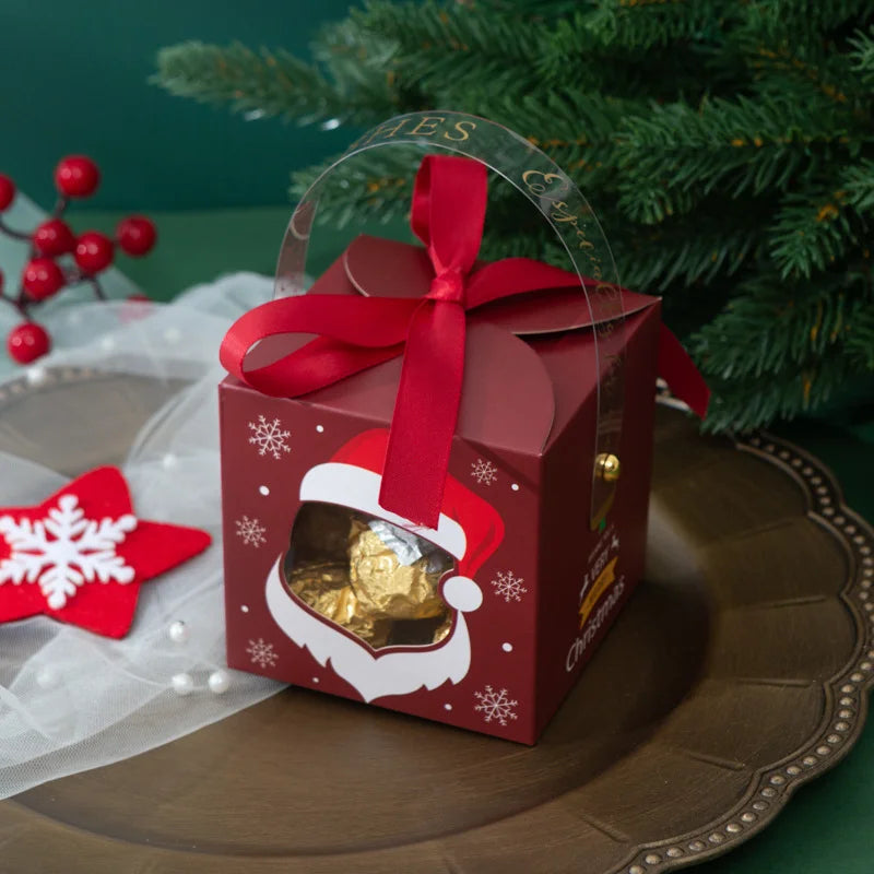 12pc Christmas Paper Gift Boxes with Window & Handle | Party Favors Holiday Gift Boxes Babs