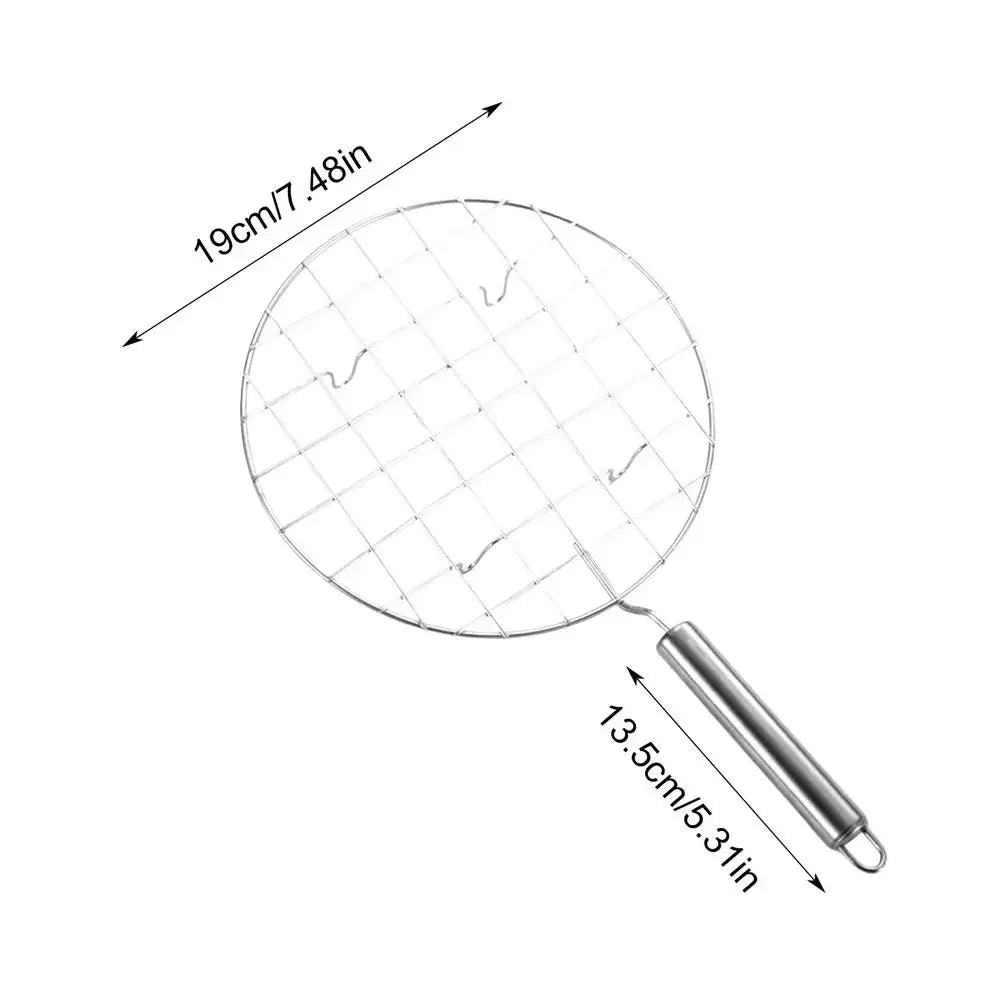Stainless Steel Round Wire Roasting Rack with Handle | BBQ & Camp Wire Roasting Rack Babs steel handle