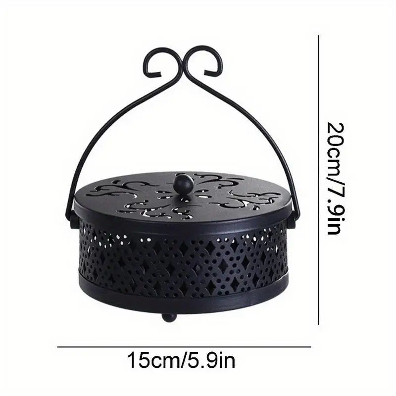 Metal Round Incense Holder & Mosquito Coil Rack | Heat Resistant Incense Coil Holder Babs