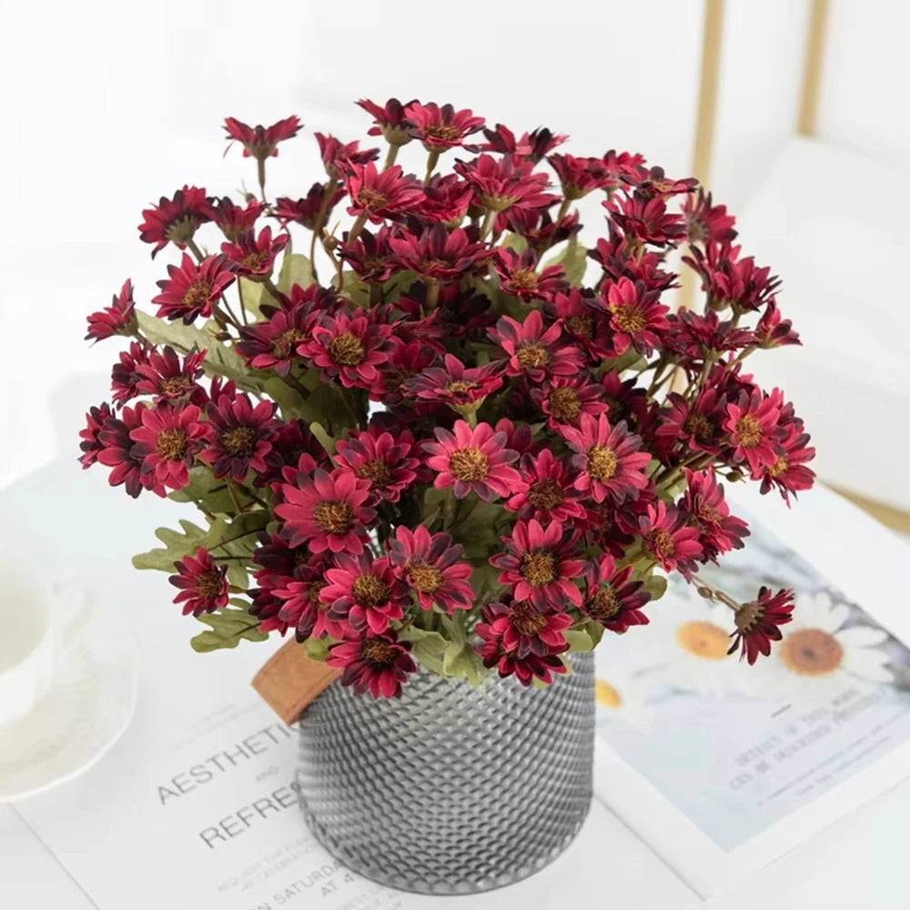 Artificial Silk Daisy Bouquet 21 Heads – Wedding & Home Decor Artificial Flower Bouquet Babs
