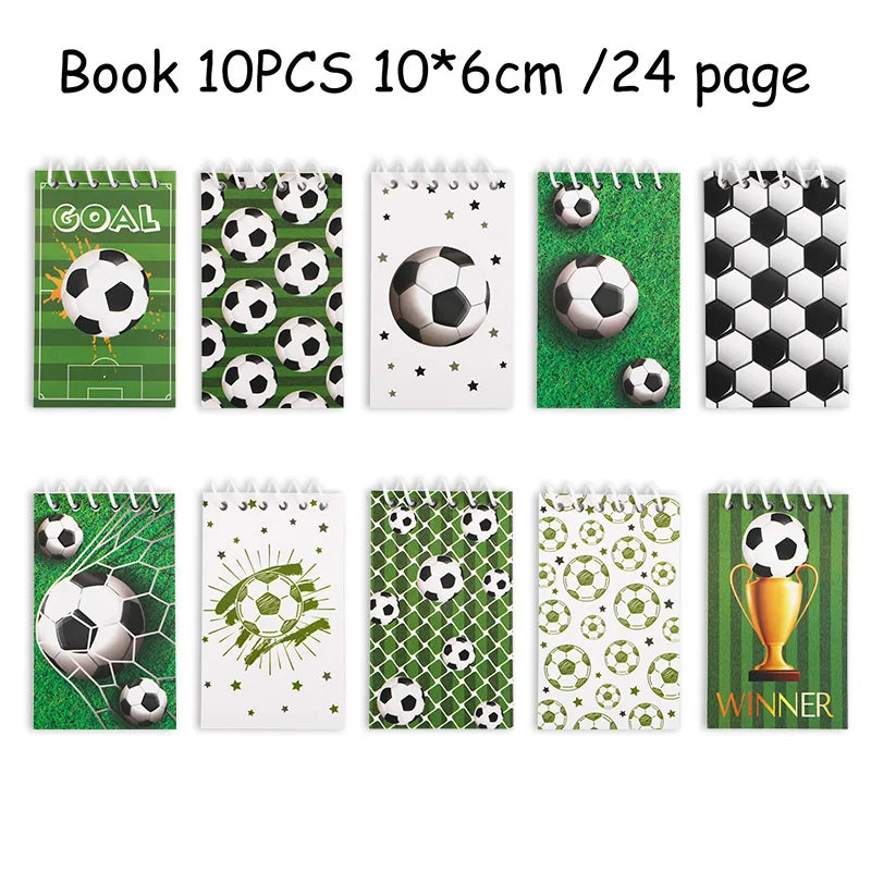 10Pcs Mini Soccer Spiral Notebooks – Kids Party Favors Pocket Notebooks Babs 10pcs