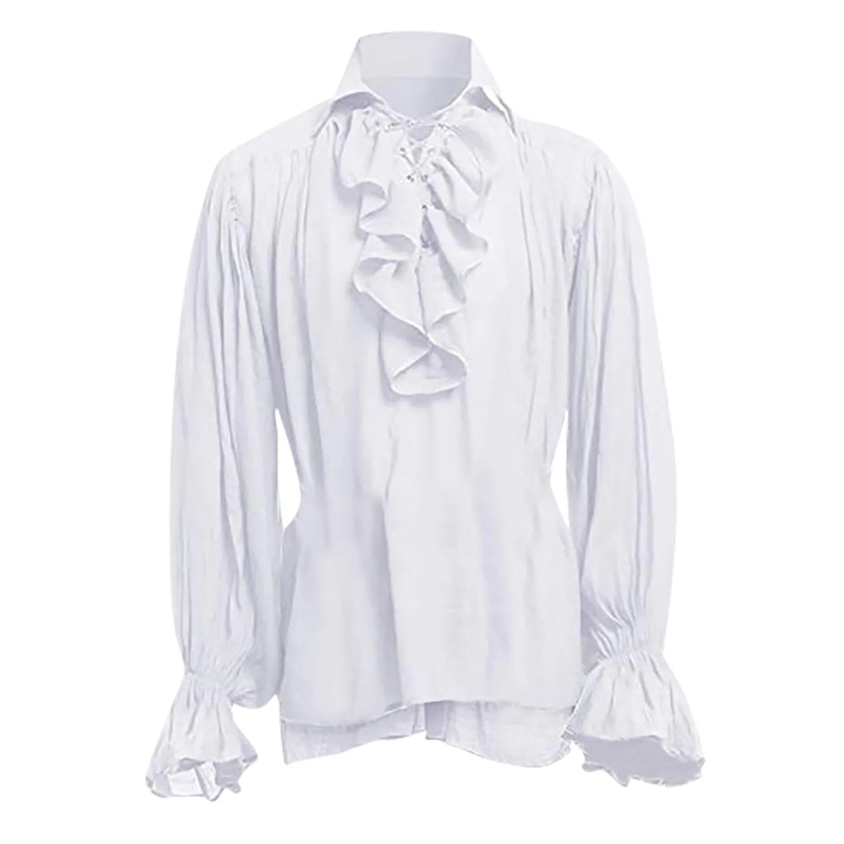 Men's Gothic Pirate Lace-Up Shirt – Medieval Poet Blouse Costume Shirt Babs