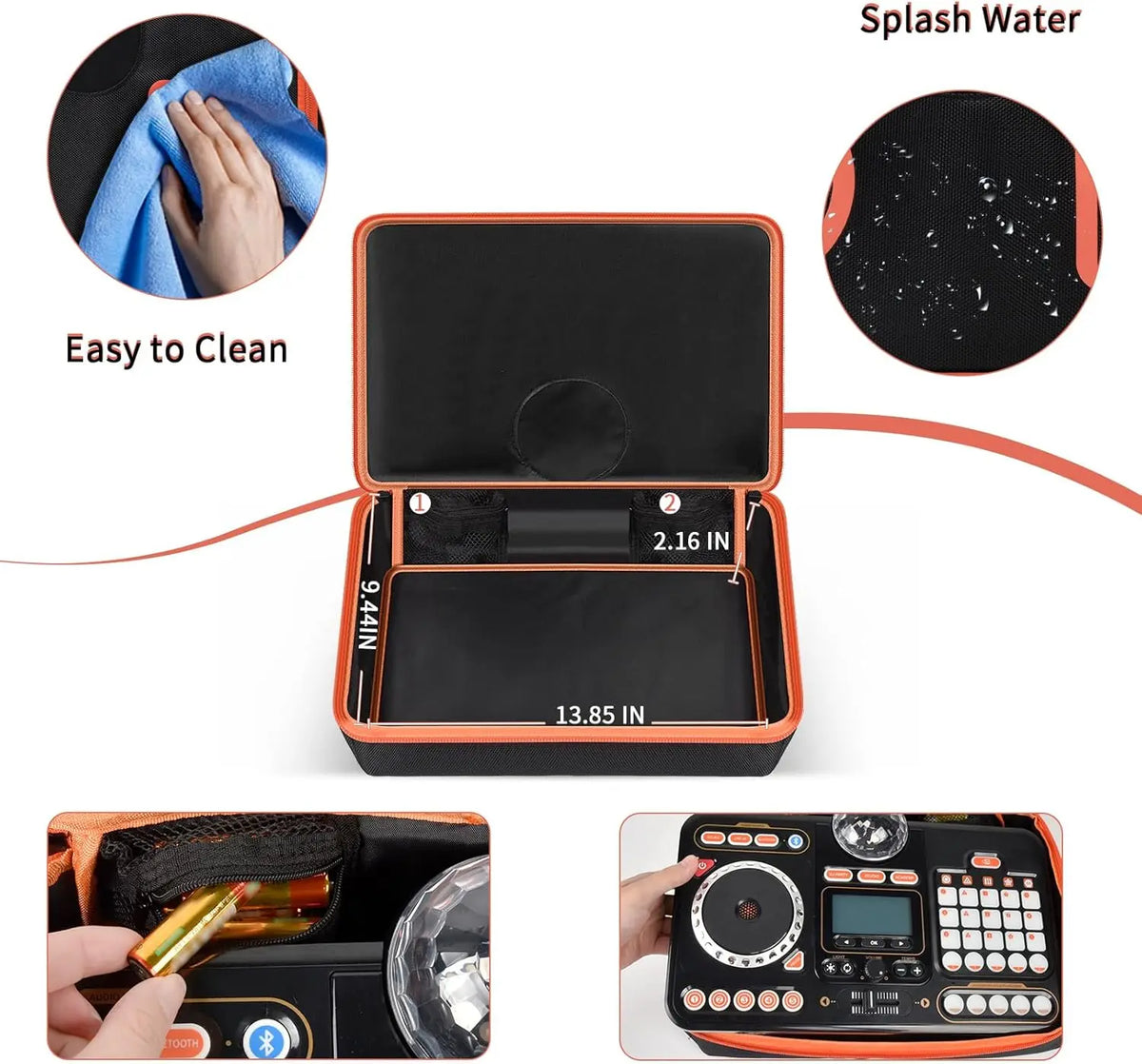 Orange Carry Case for VTech KidiStar DJ Mixer | Kids Storage Bag Kids Toy Carry Case Babs