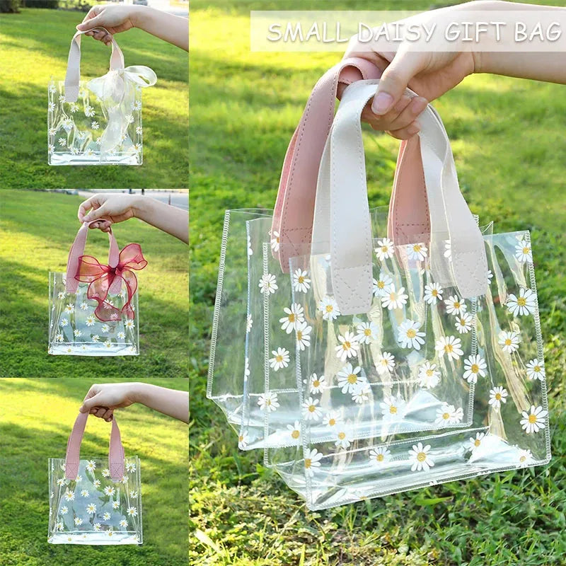 Clear Daisy PVC Tote Bag – Waterproof Gift & Party Organizer Clear PVC Tote Bag Babs