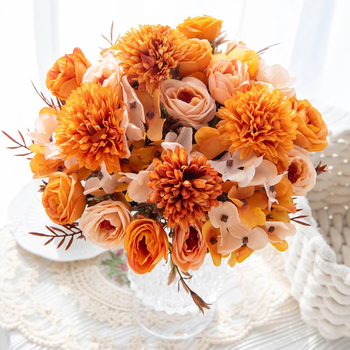 Artificial Silk Rose Bouquet – Indoor & Outdoor DIY Decor Artificial Silk Flowers Babs