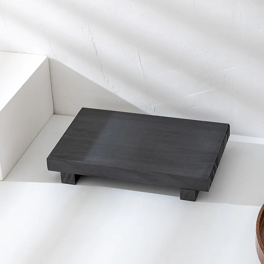 Wooden Square Tray – Rustic Bathroom & Decorative Storage Decorative Wooden Tray Babs Black