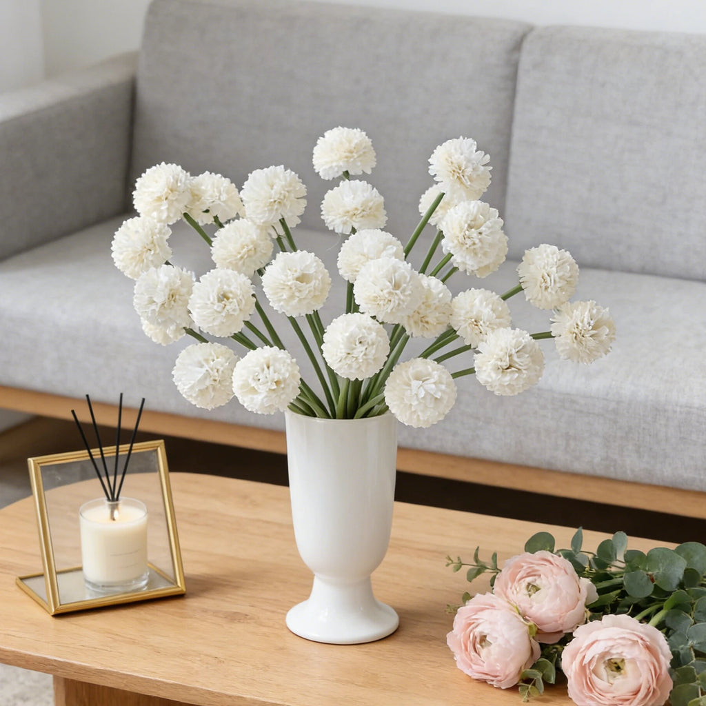 Artificial Silk Mini Ball Chrysanthemum Flowers | Wedding Décor Artificial Silk Flowers Babs