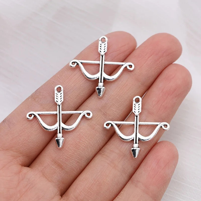 Silvery Bow & Arrow Zinc Alloy Charms for DIY Jewelry Making DIY Jewelry Charms Babs