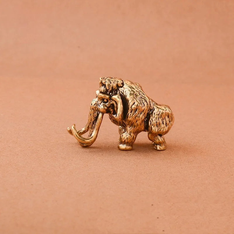Antique Bronze Mammoth Figurine | Pure Copper Desk Ornament Decorative Figurine Babs