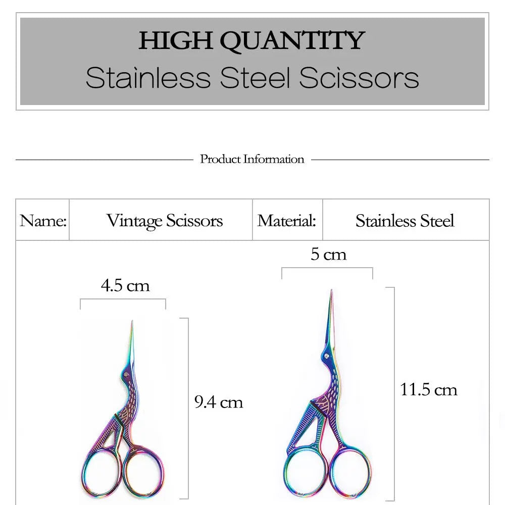Vintage Bird Crane Embroidery Scissors – Stainless Steel Tailor Shears Embroidery Scissors Babs