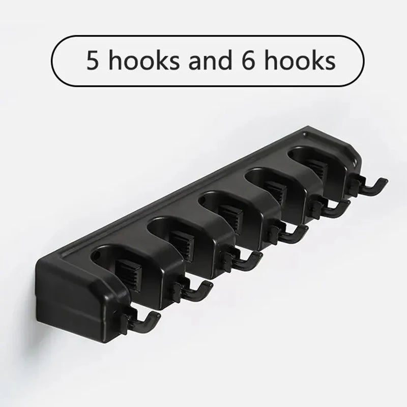 Wall Mounted Mop & Broom Holder – Multi-Slot Storage Rack Broom & Mop Holder Babs H-5ABS