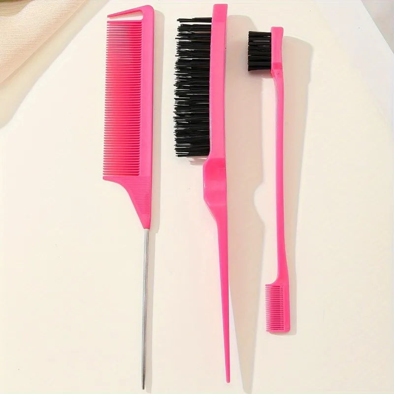 3-in-1 Hair Styling Set – Tail Comb, Edge & Eyebrow Brush Hair Styling Set Babs