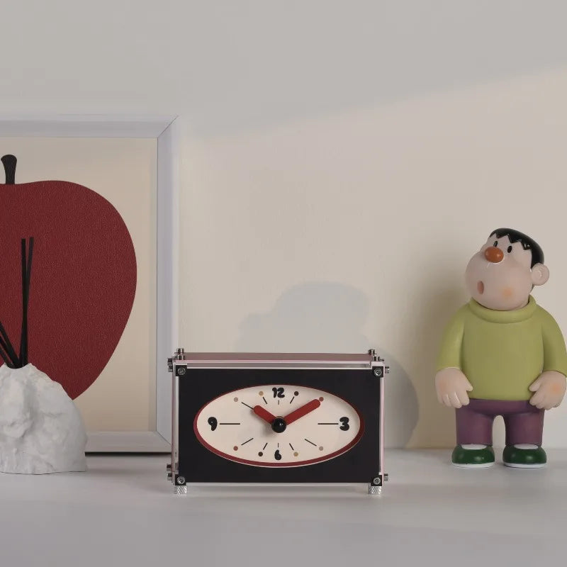 Oeny Silent Square Desk Clock – Modern Acrylic Table Clock Silent Table Clock Babs