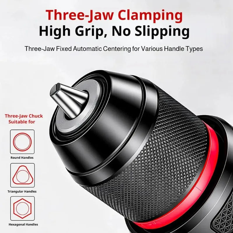 3-Jaw Keyless Drill Chuck 0.8–13mm Self-Tightening Metal Chuck Keyless Drill Chuck Babs