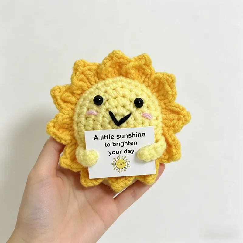 Handmade Crochet Sunflower Plush Toy – Knitted Sun Doll Gift Crochet Plush Toy Babs