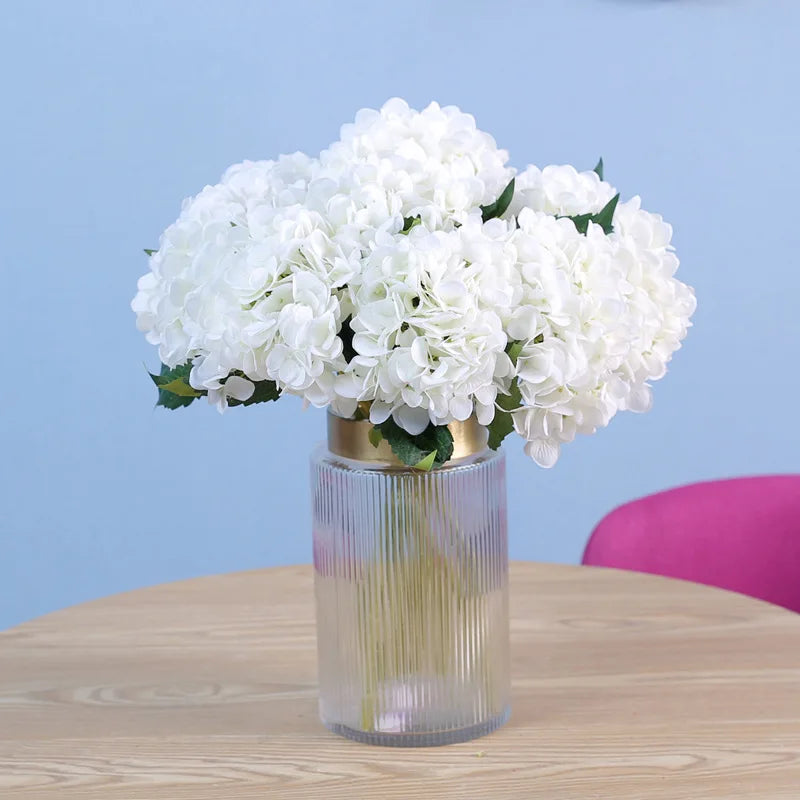 Artificial Silk Hydrangea Bouquets 4/8 Pcs – Long Branch Decor Artificial Flower Bouquet Babs