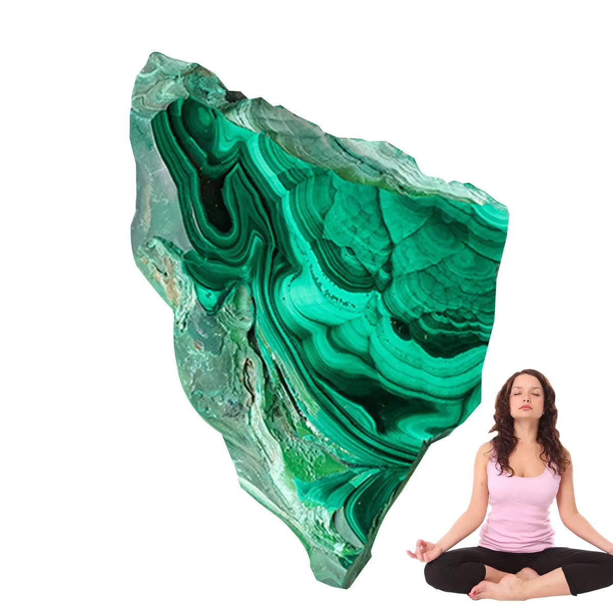 Natural Malachite Raw Stone Slice – Mineral Specimen & Décor Mineral Specimen Babs