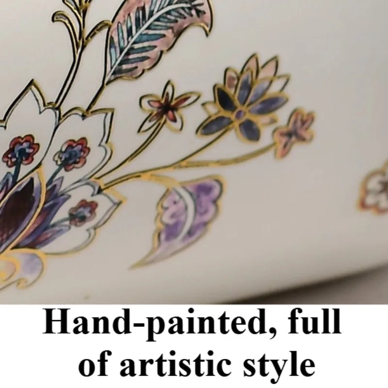 Vintage Ceramic Tissue Box – Hand-Painted Floral Nordic Décor Ceramic Tissue Holder Babs