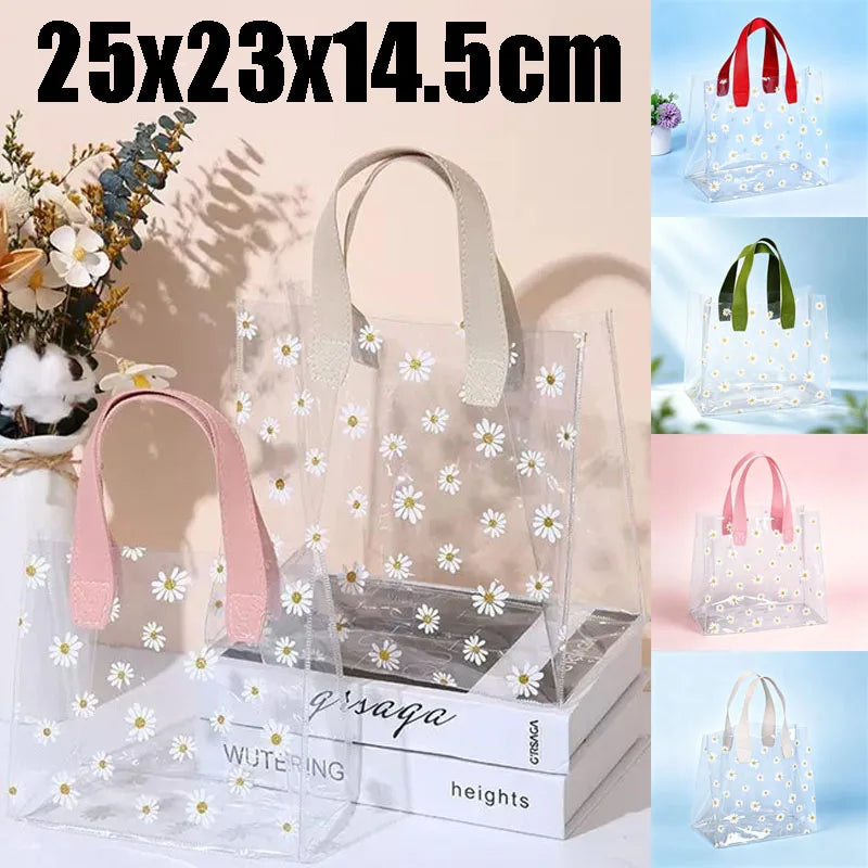 Clear Daisy PVC Tote Bag – Waterproof Gift & Party Organizer Clear PVC Tote Bag Babs
