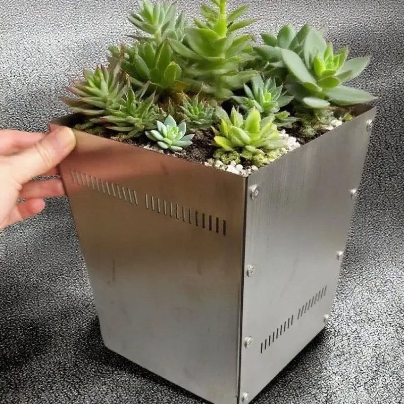 Stainless Steel Flower Pot | Minimalist Luxury Succulent Planter Decorative Plant Pot Babs