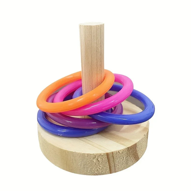 Wooden Interactive Ring Toy for Parrots & Parakeets Bird Ring Toy Babs Random color