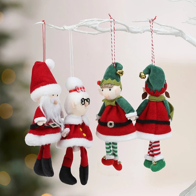 Christmas Elf Plush Doll Hanging Ornament – Xmas Tree Pendant Christmas Plush Ornament Babs