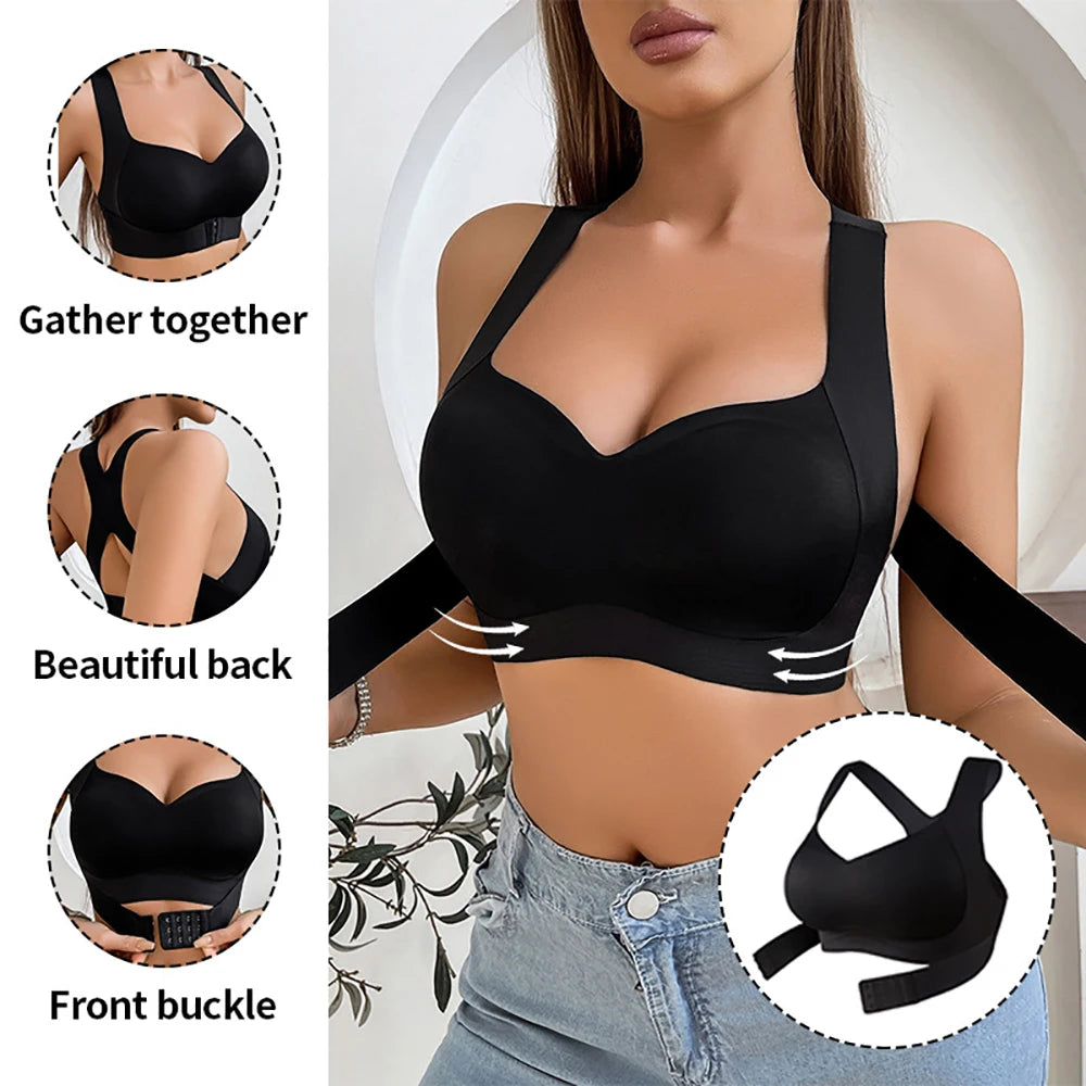 Cross Back Posture Bra – Wireless Front Closure Bralette Wireless Posture Bra Babs