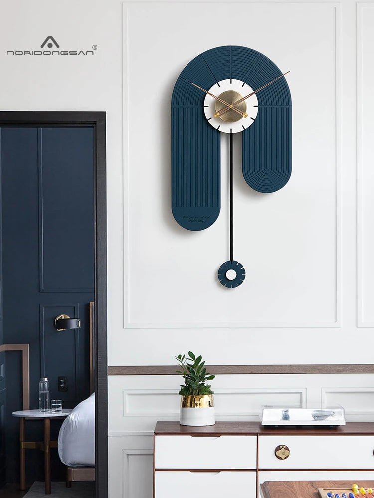 Large Pendulum Wood Wall Clock – Silent Quartz, Modern Décor Pendulum Wall Clock Babs