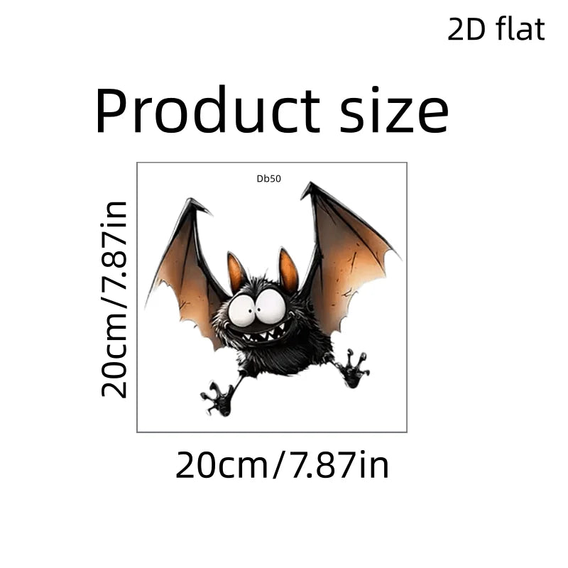 Cartoon Bat Halloween Window Cling Decal – Removable PVC Sticker Window Cling Decal Babs MULTI