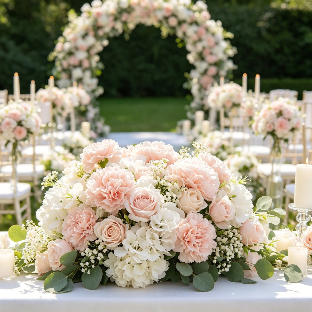 Silk Artificial Carnation Rose Bouquet – Wedding & Home Decor Artificial Flower Bouquet Babs
