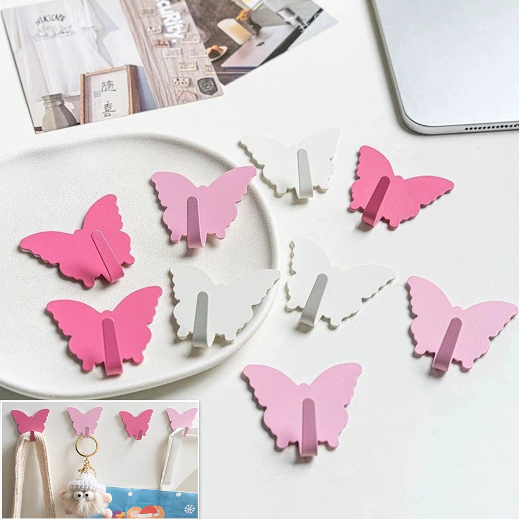 3-Pack Stainless Steel Butterfly Hooks – No-Drill Adhesive Wall Hooks Adhesive Wall Hooks Babs