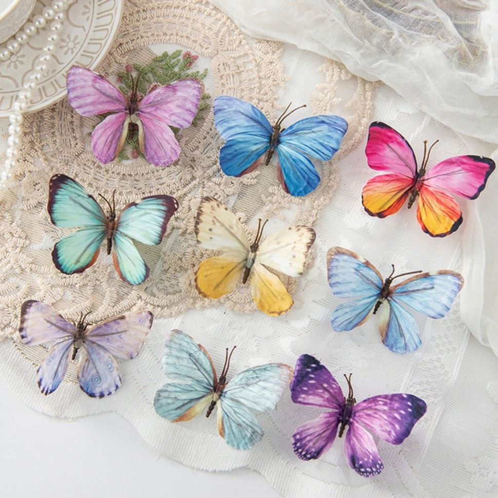 50/100 Pcs Artificial Fluorescent Butterflies for Home & Wedding Artificial Butterfly Decor Babs