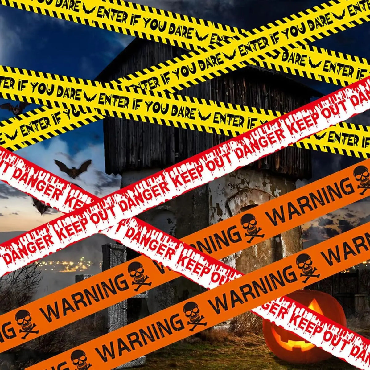 Halloween Caution Fright Tape – Spooky Hazard Warning Decor Halloween Decorative Tape Babs