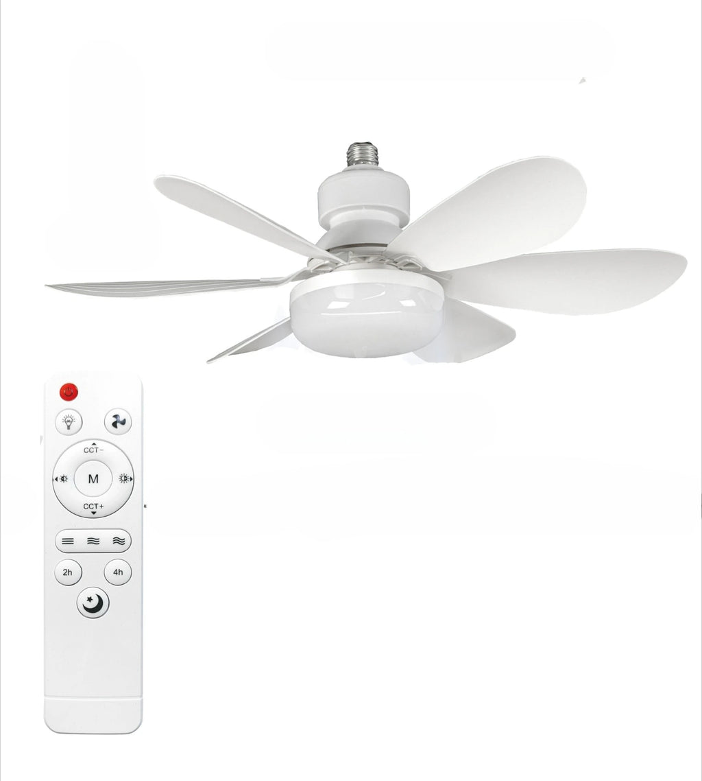 RTONTR Dimmable LED Ceiling Fan Light E27 with Remote Control LED Ceiling Fan Light Babs white 40W