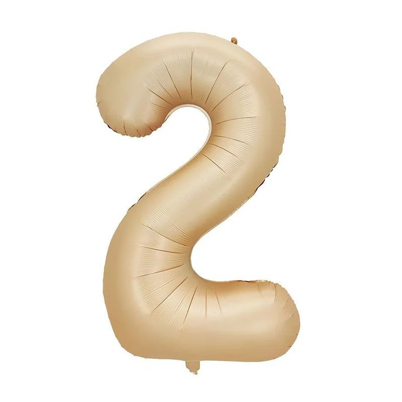 32/40" Cream Foil Number Balloons 1–9 | Party & Wedding Decor Foil Number Balloons Babs Caramel2 40inch