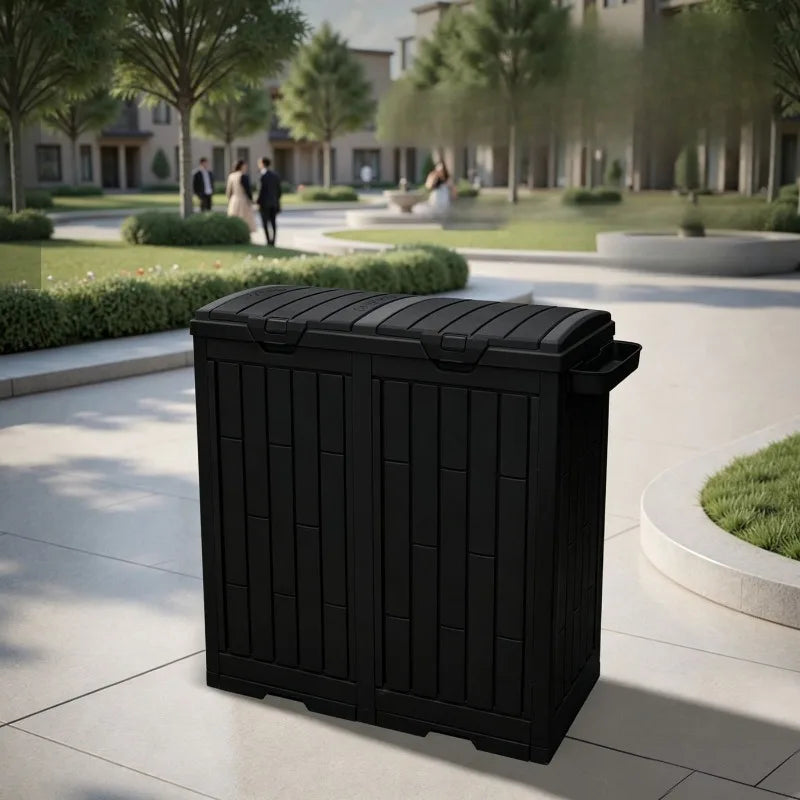 Large Outdoor Rectangular Trash Can with Lid – Commercial Bin Outdoor Trash Can Babs