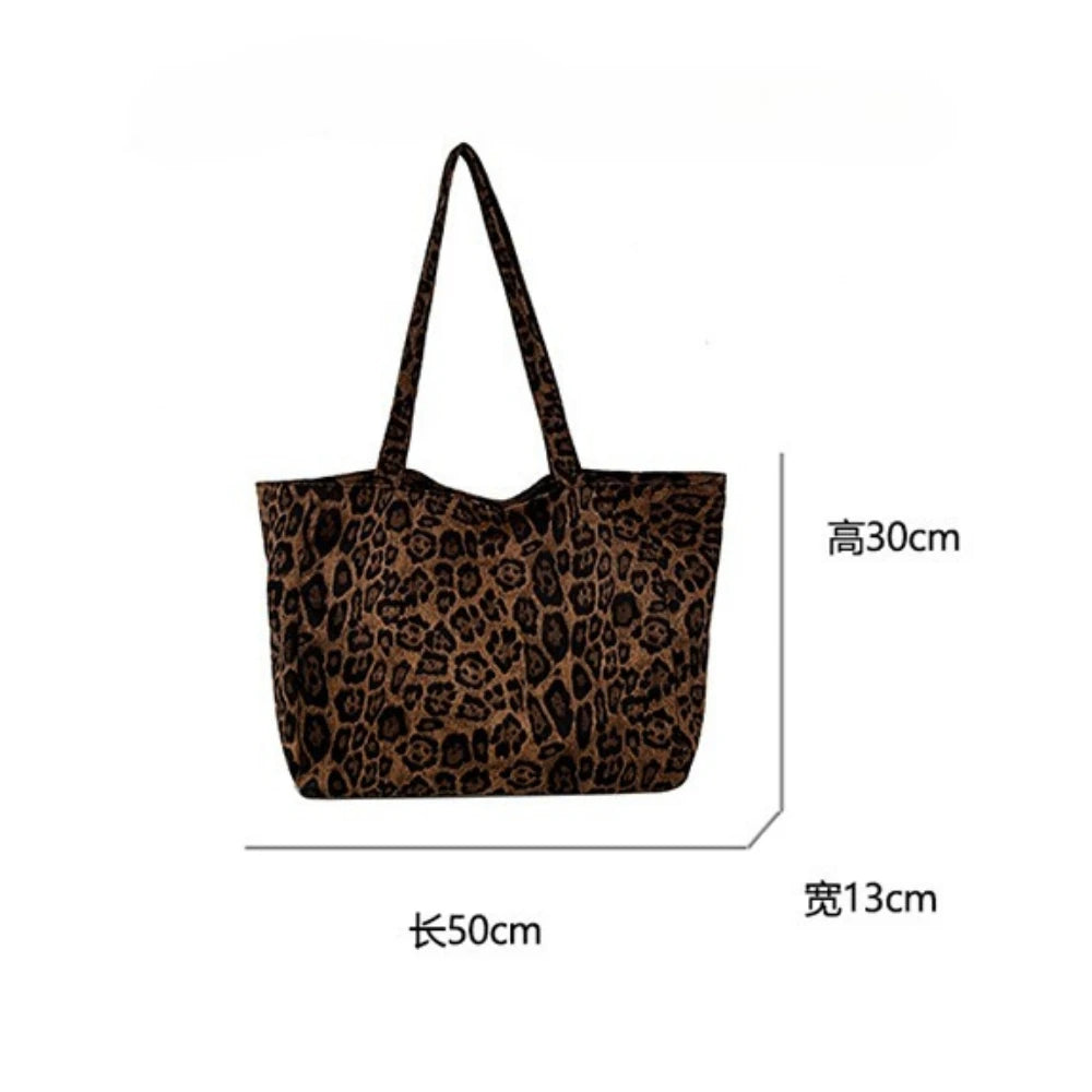 Vintage Leopard Print Tote Bag – Large Crossbody for Women Leopard Print Tote Bag Babs
