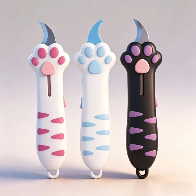 Cat Paw Box Cutter 2-in-1 Utility Knife with Safety Lock Utility Box Cutter Babs