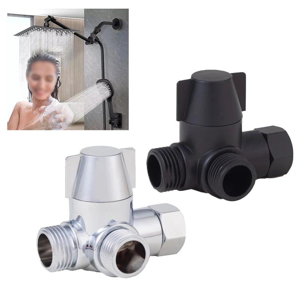 3-Way G1/2 Shower Diverter Valve T-Adapter Tap Splitter Shower Diverter Valve Babs