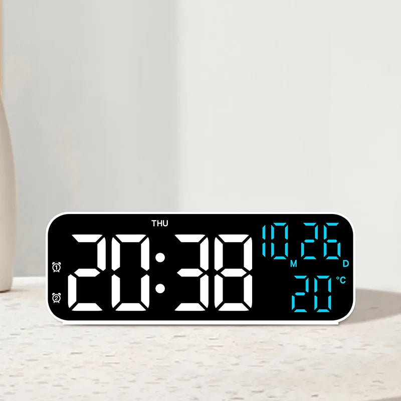 LED Digital Alarm Clock – Temp, Voice Control & Night Mode LED Alarm Clock Babs WHITE