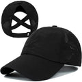 Quick-Dry Unisex Baseball Cap with Ponytail Hole | Sun Hat Baseball Cap Babs black