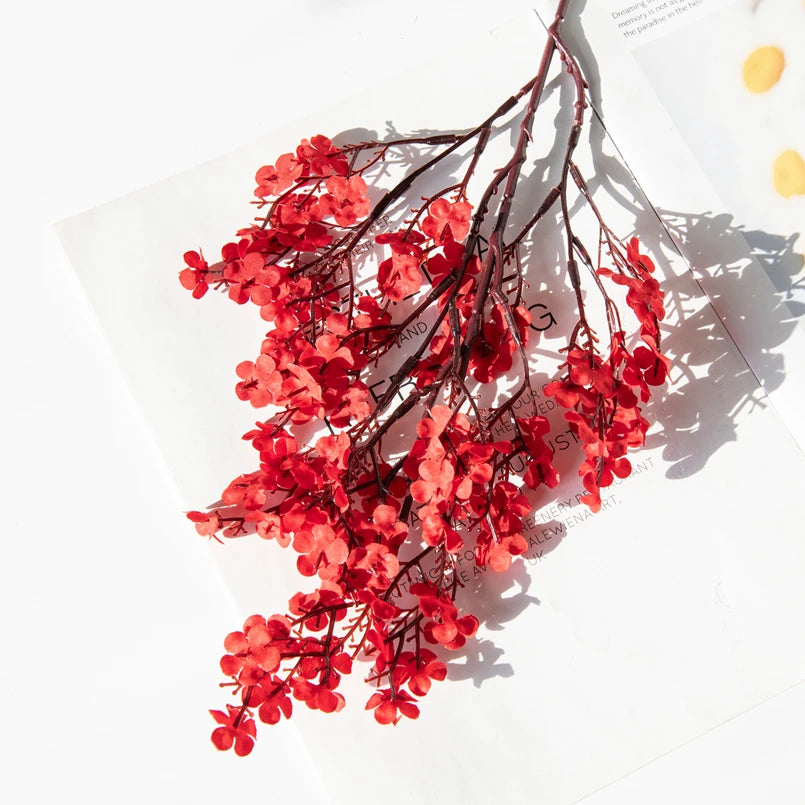 TTCY 3/6Pcs Artificial Silk Flowers for Wedding & Home Decor Artificial Flower Bouquet Babs Red 6 pcs