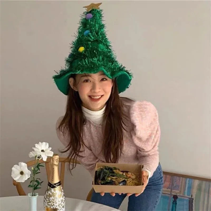 Christmas Tree Santa Hat Headbands – Party Props for All Ages Holiday Costume Headband Babs