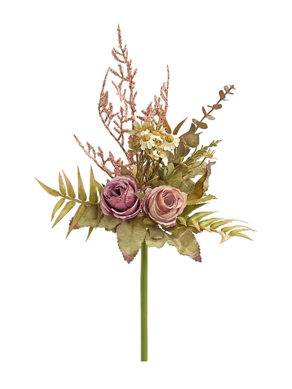 Silk Rose Artificial Flower Bouquet – Wedding & Home Decor Artificial Flower Bouquet Babs Pink 1 PC